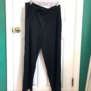 Eileen Fisher Black Accordian Tencel Pants Large